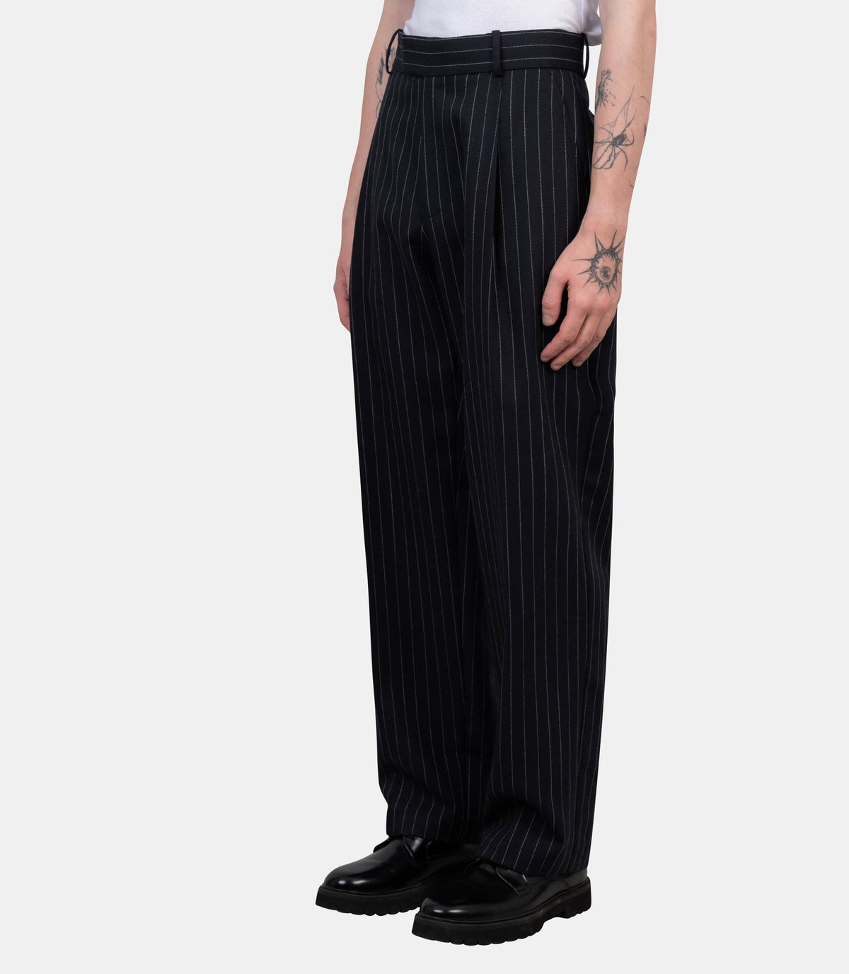 Pantalon à plis rayé-M-BP220-WV020-NY-XS-Drôle de monsieur