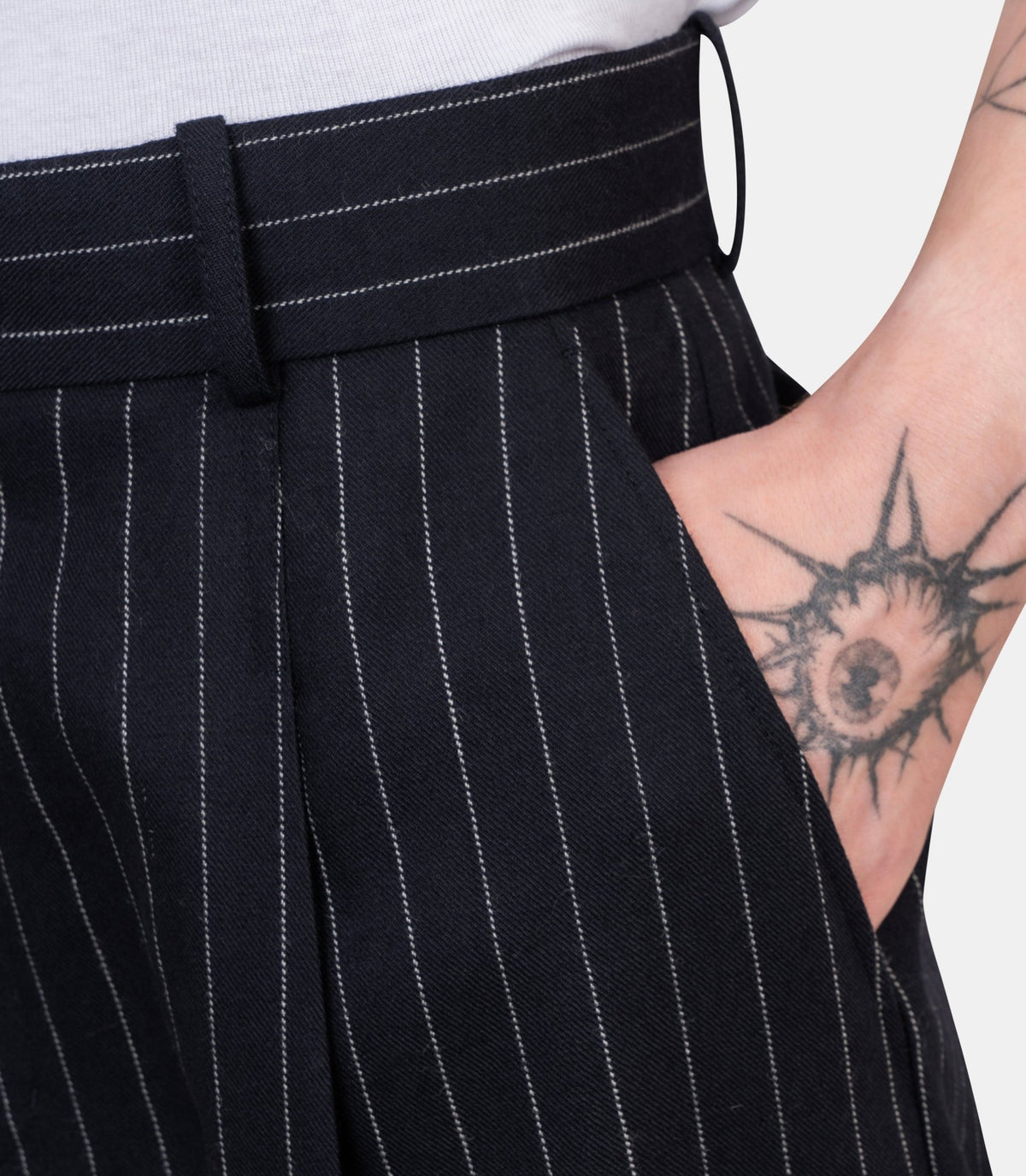 Pantalon à plis rayé-M-BP220-WV020-NY-XS-Drôle de monsieur