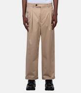 Pantalon cropped à plis coton - J-BP192-CO214-BG-S - Drôle de monsieur