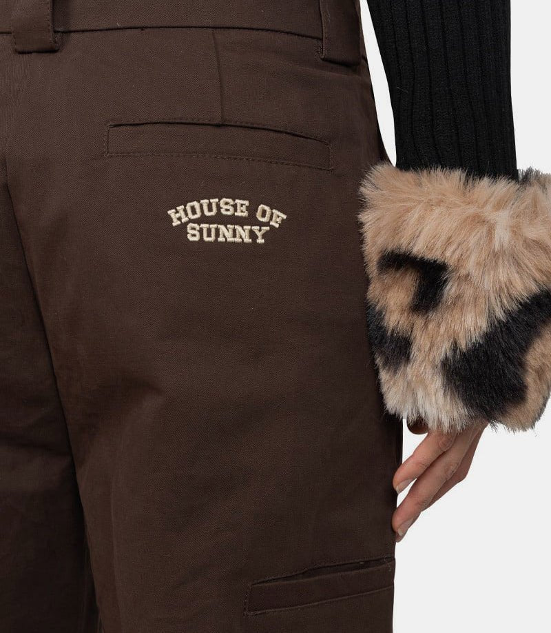 Pantalon de travail en toileVOL2553 - CHOCOLATE - XSHouse of sunny