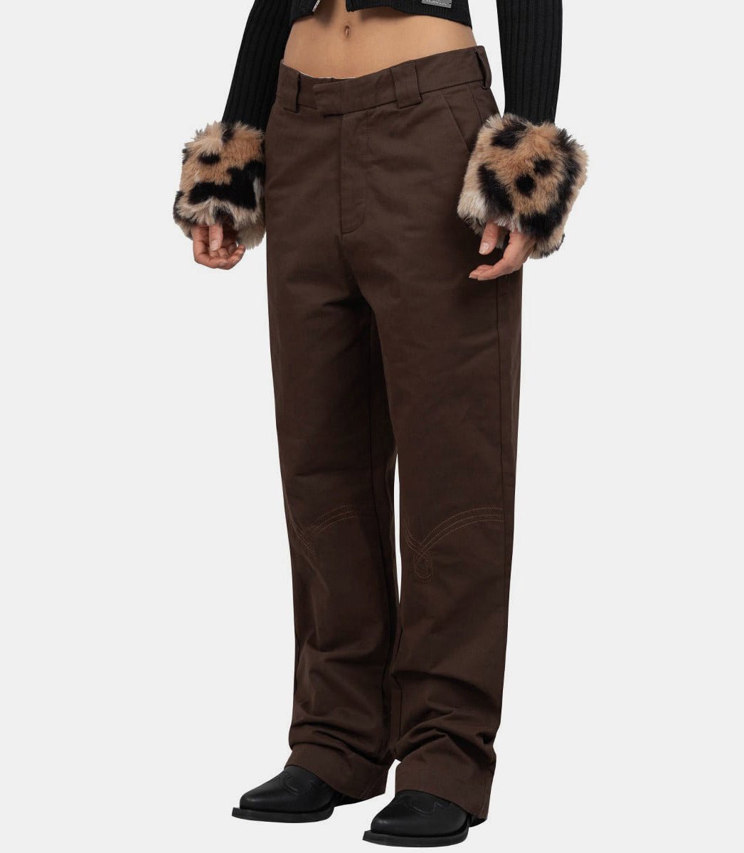 Pantalon de travail en toileVOL2553 - CHOCOLATE - XSHouse of sunny