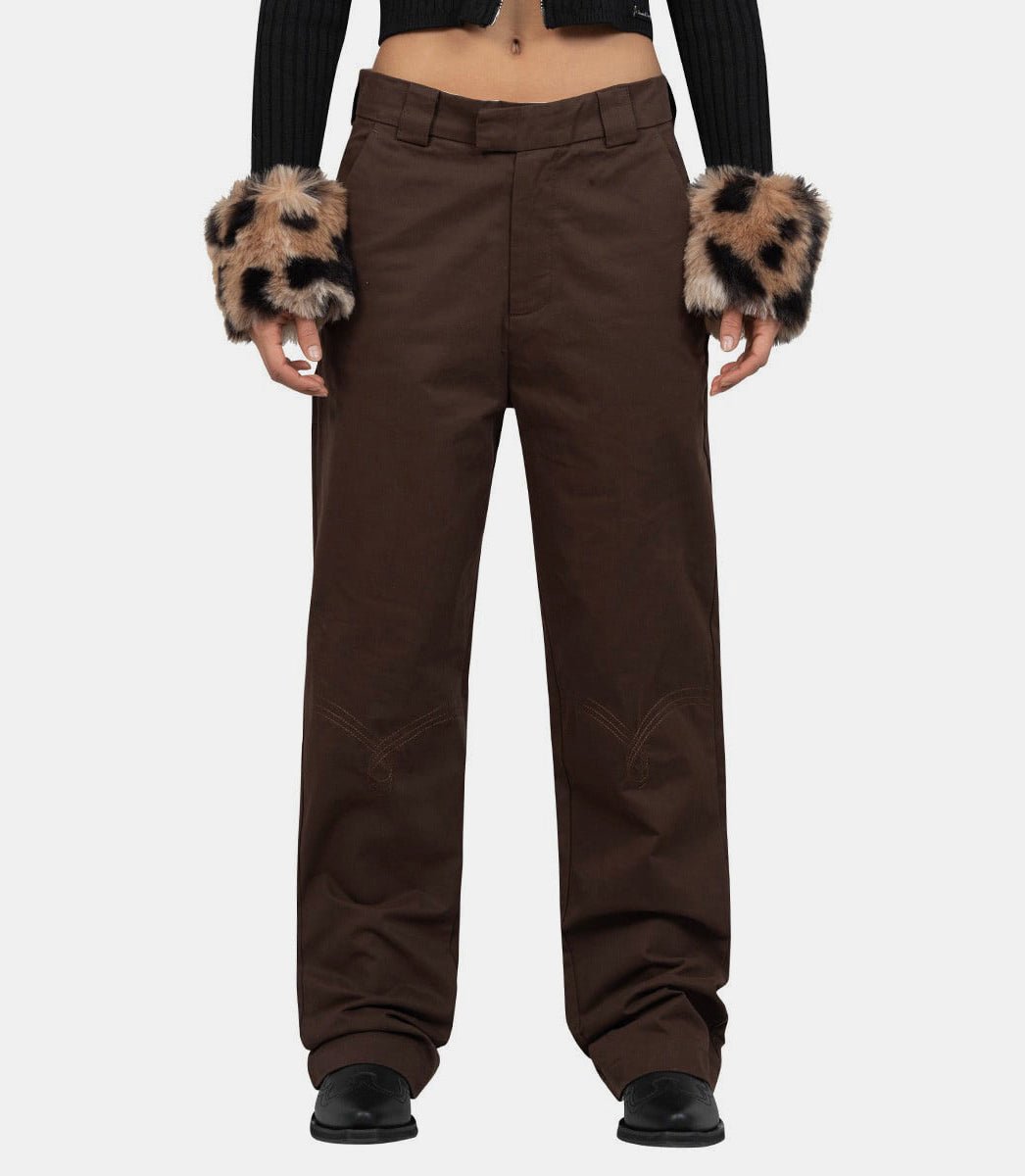 Pantalon de travail en toileVOL2553 - CHOCOLATE - XSHouse of sunny