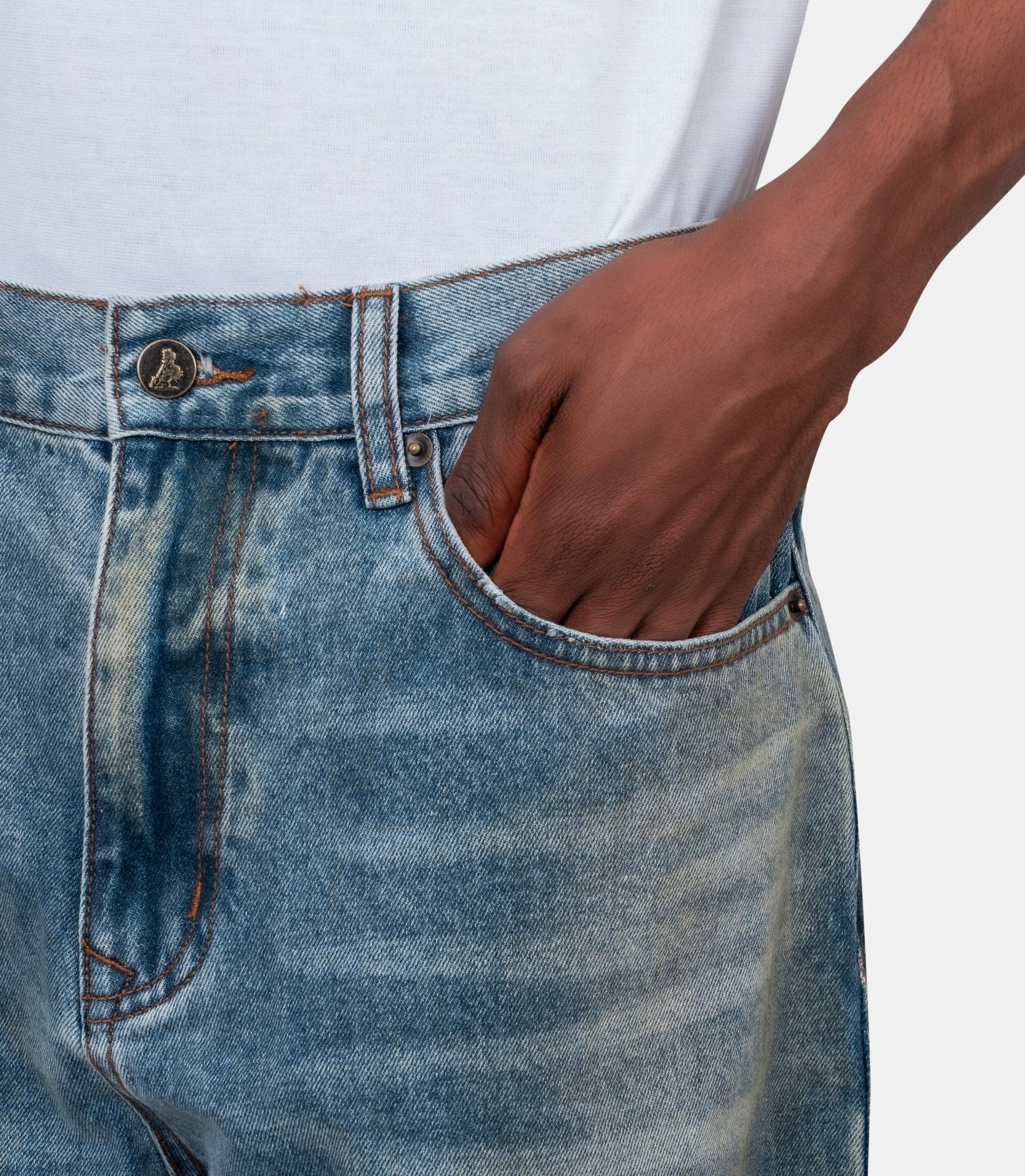 Pantalon denim all over print - 01D-11-008-INDIGO-S - One of these days