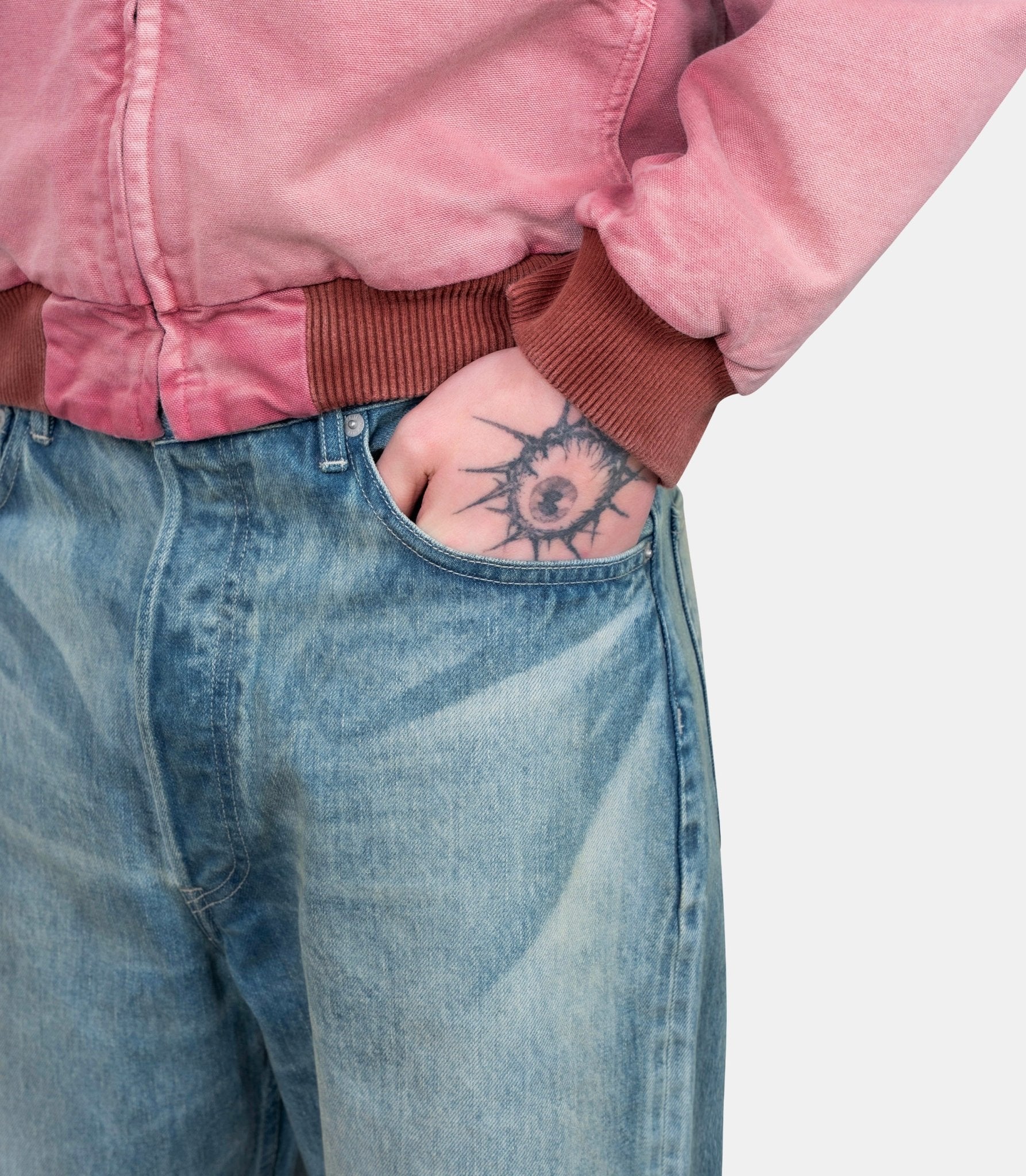 Pantalon denim délavé - A25AP03DH-fadedindigo-30 - Auralee