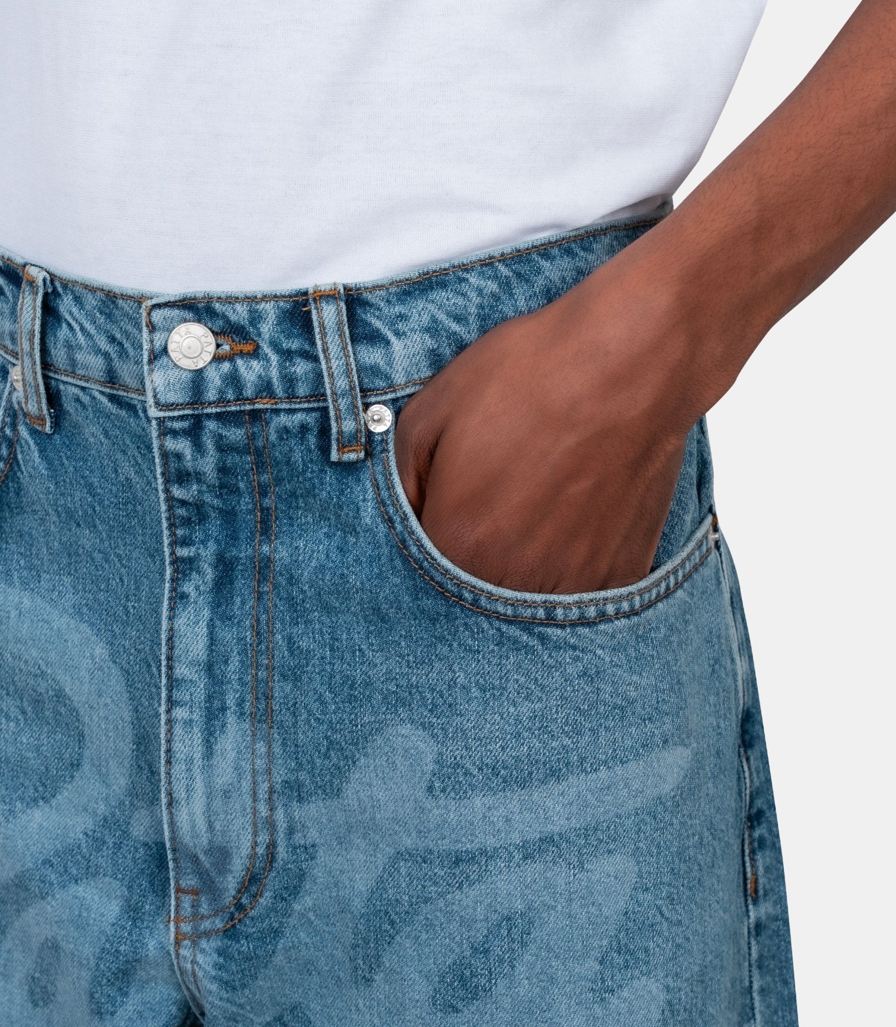 Pantalon denim laserprint whiskers - POC-SS26-4200-337-0019-100-28 - Patta