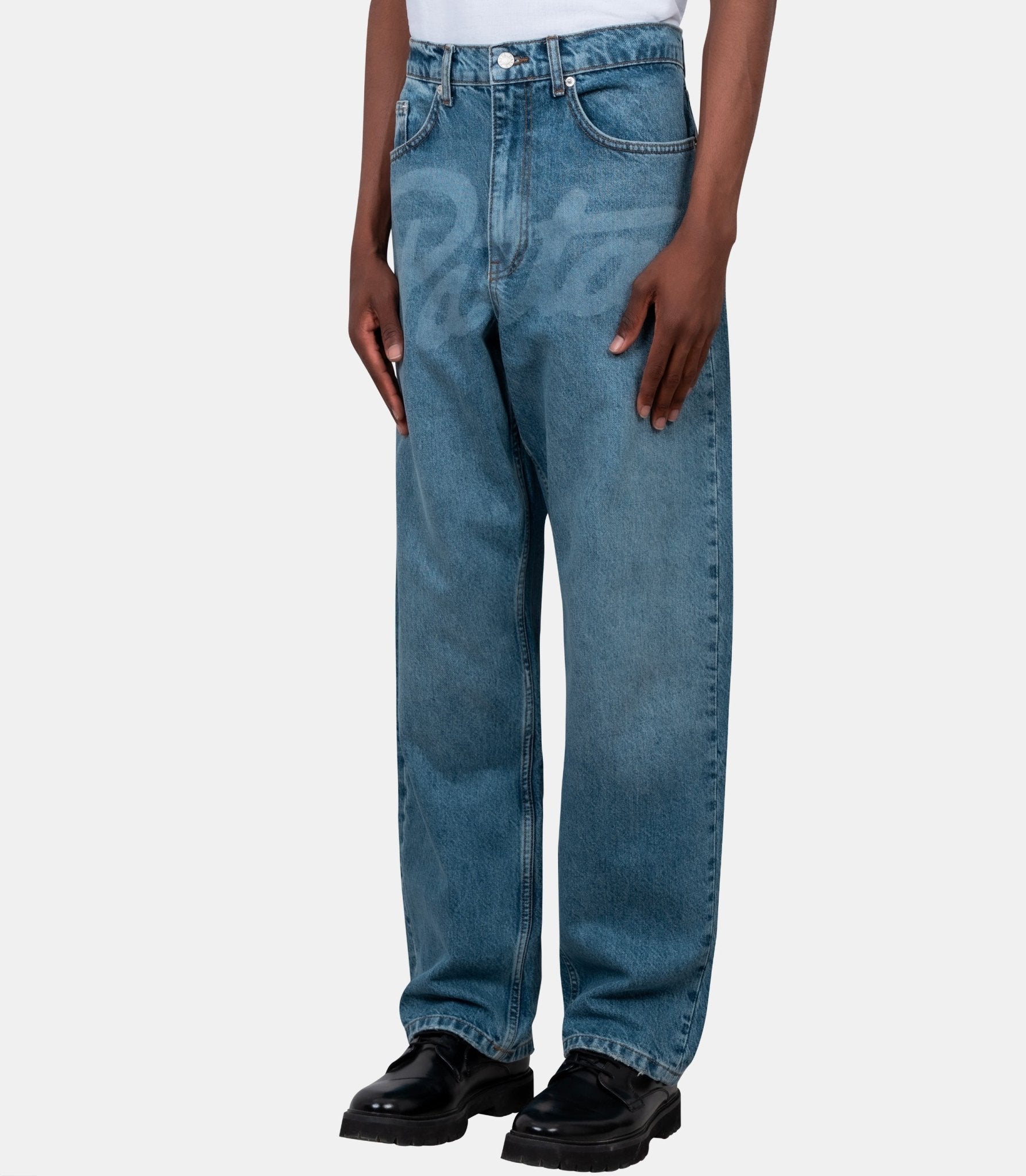 Pantalon denim laserprint whiskers - POC-SS26-4200-337-0019-100-28 - Patta