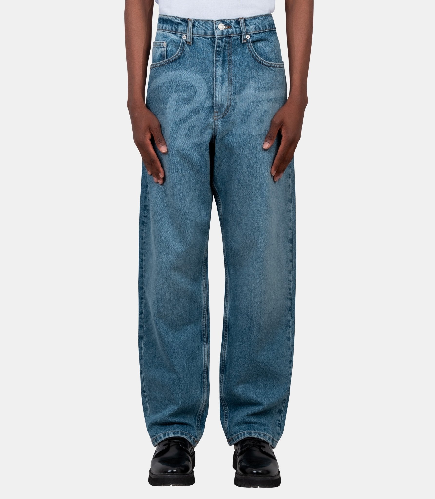 Pantalon denim laserprint whiskers - POC-SS26-4200-337-0019-100-28 - Patta