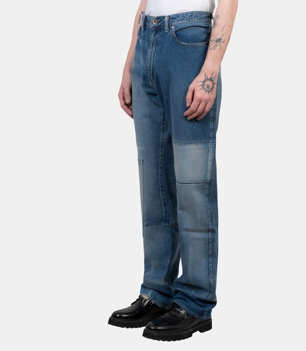Pantalon denim patchwork x kuro-990010-P410-30-Maison kitsuné