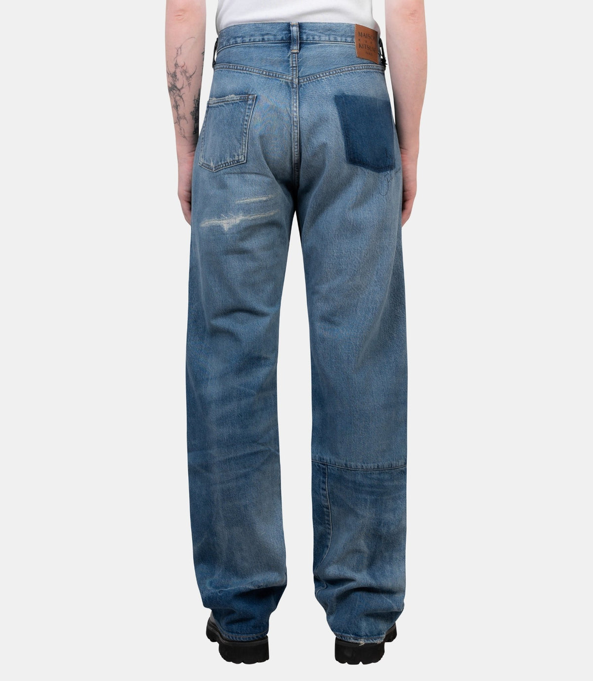 Pantalon denim patchwork x kuro-990010-P410-30-Maison kitsuné