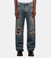 Pantalon en denim à effet usé--Maison margiela