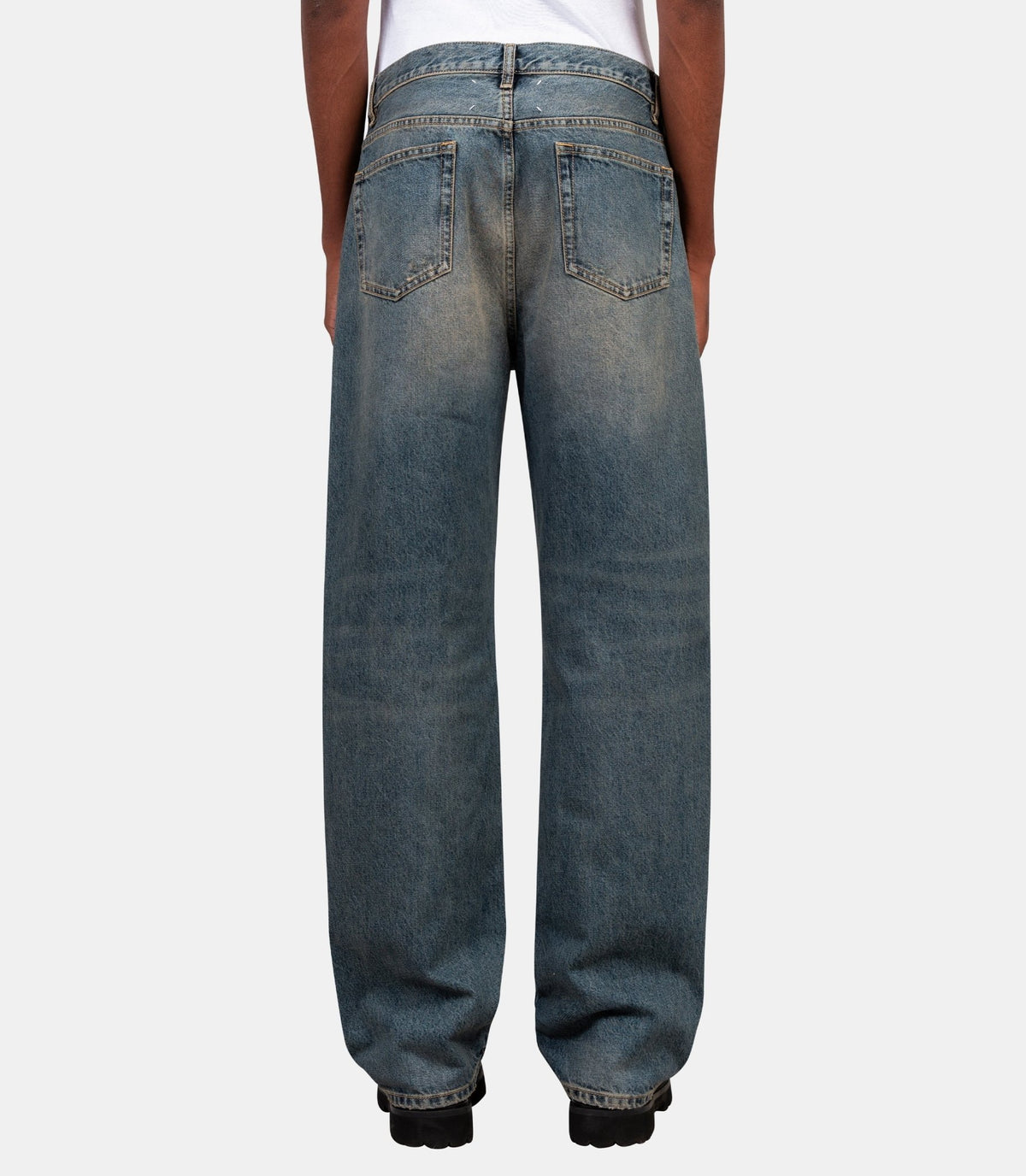 Pantalon en denim à effet usé--Maison margiela