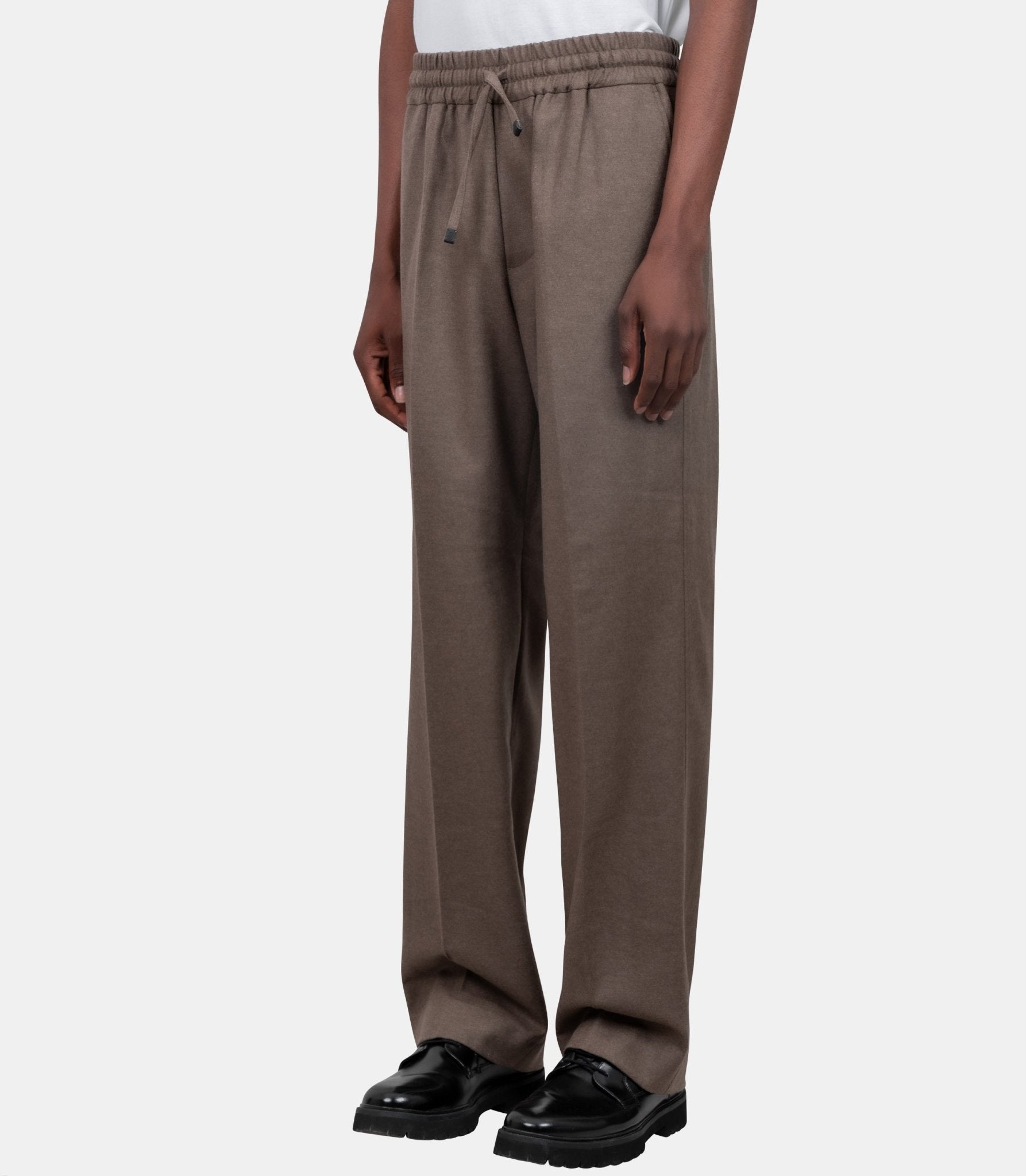 Pantalon flannel élastique-L-BP191-WV016-LBR-XS-Drôle de monsieur