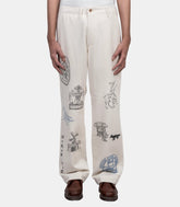 Pantalon handwritten postcard x kuro - 990003-P700-30 - Maison kitsuné