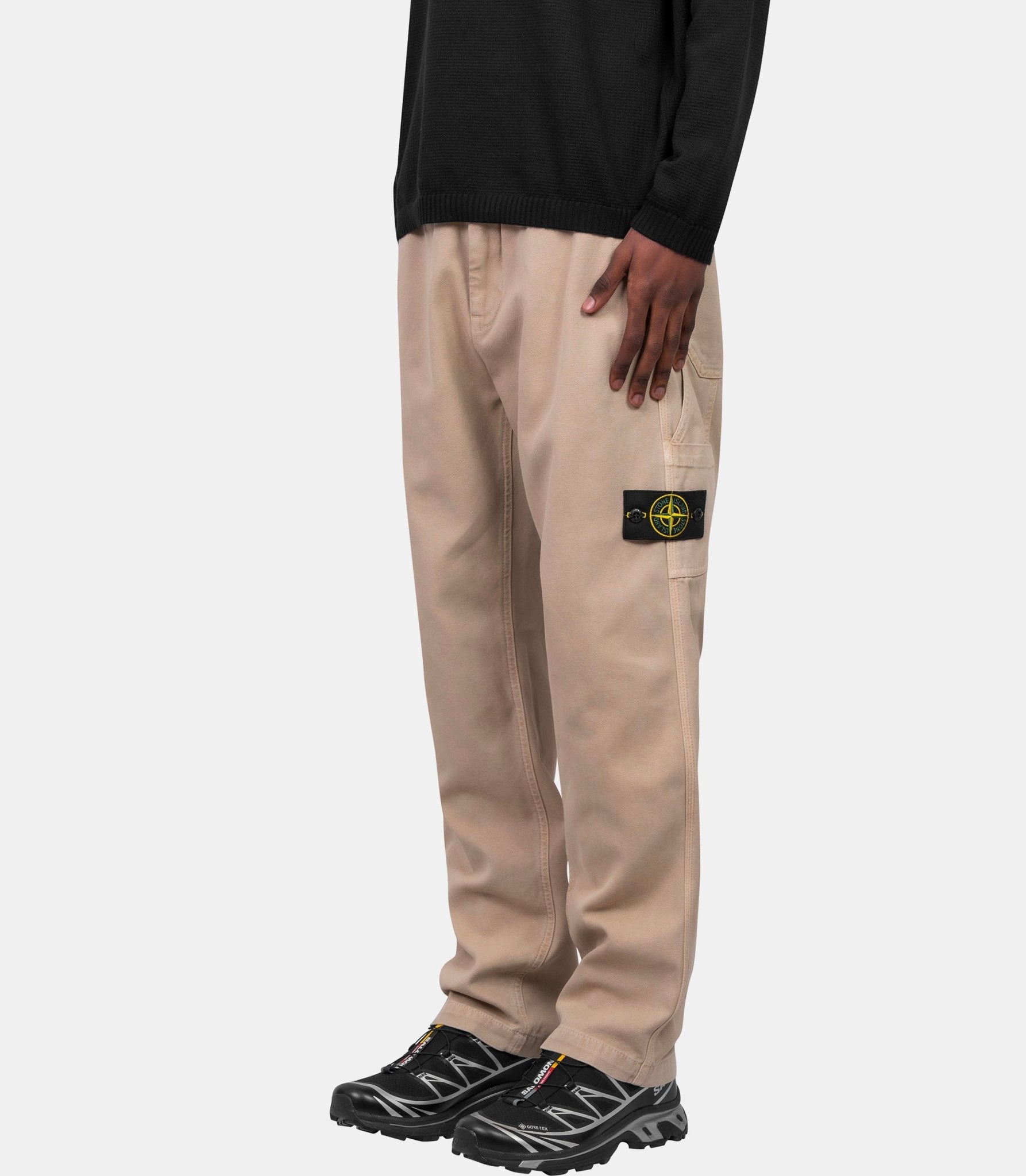 Organic panama cotton old effect pants - Stone island - Family 3.0