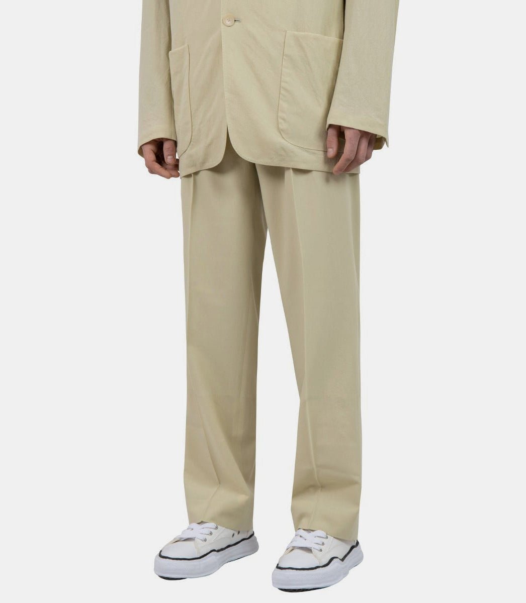 Pantalon viyella en laine torsadeeA23SP03WV - IVORYYELLOW - SS23 - 3Auralee
