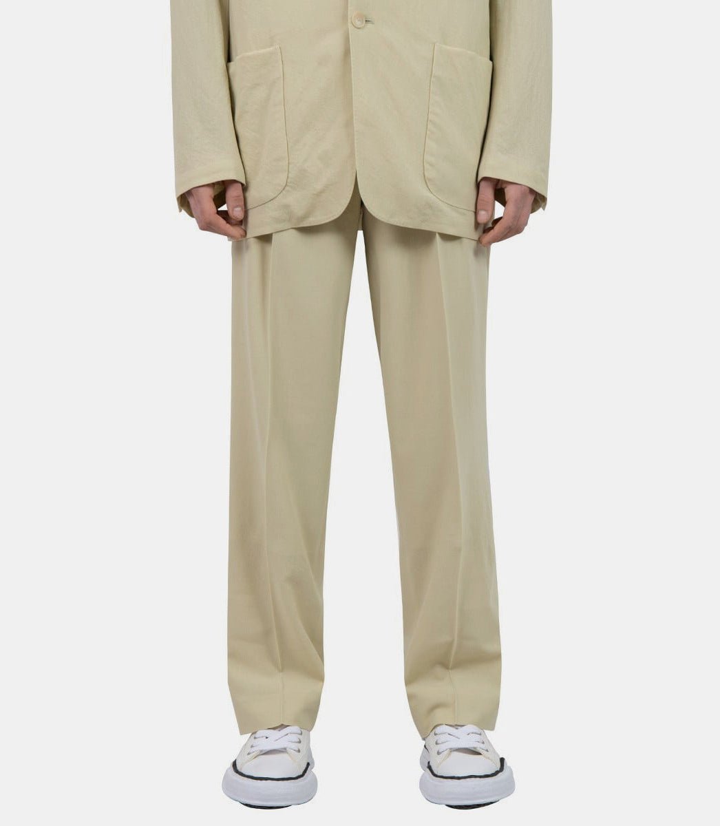 Pantalon viyella en laine torsadeeA23SP03WV - IVORYYELLOW - SS23 - 3Auralee
