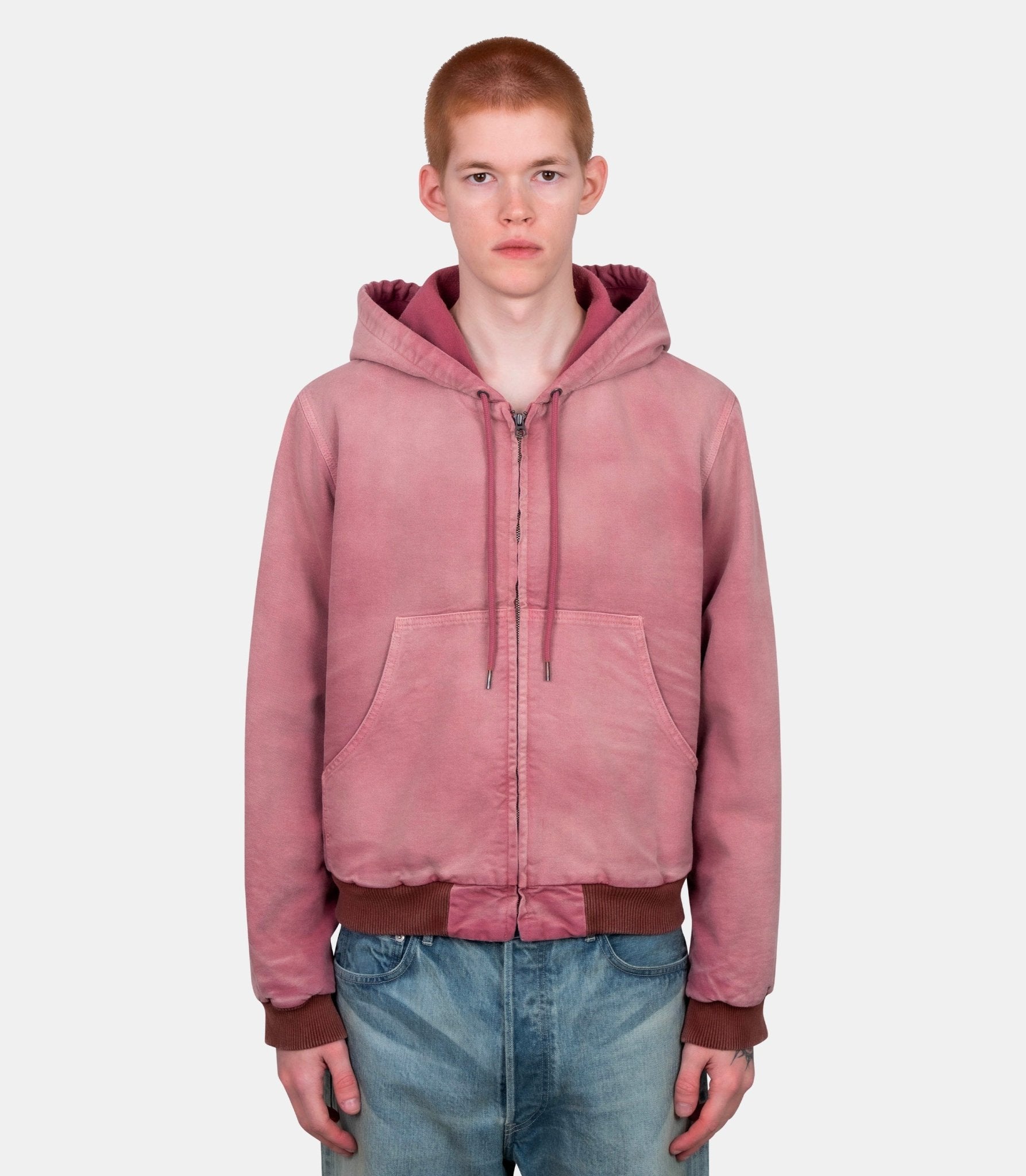 Parka zippée - A25AB02CD-fadedburgundy-4 - Auralee