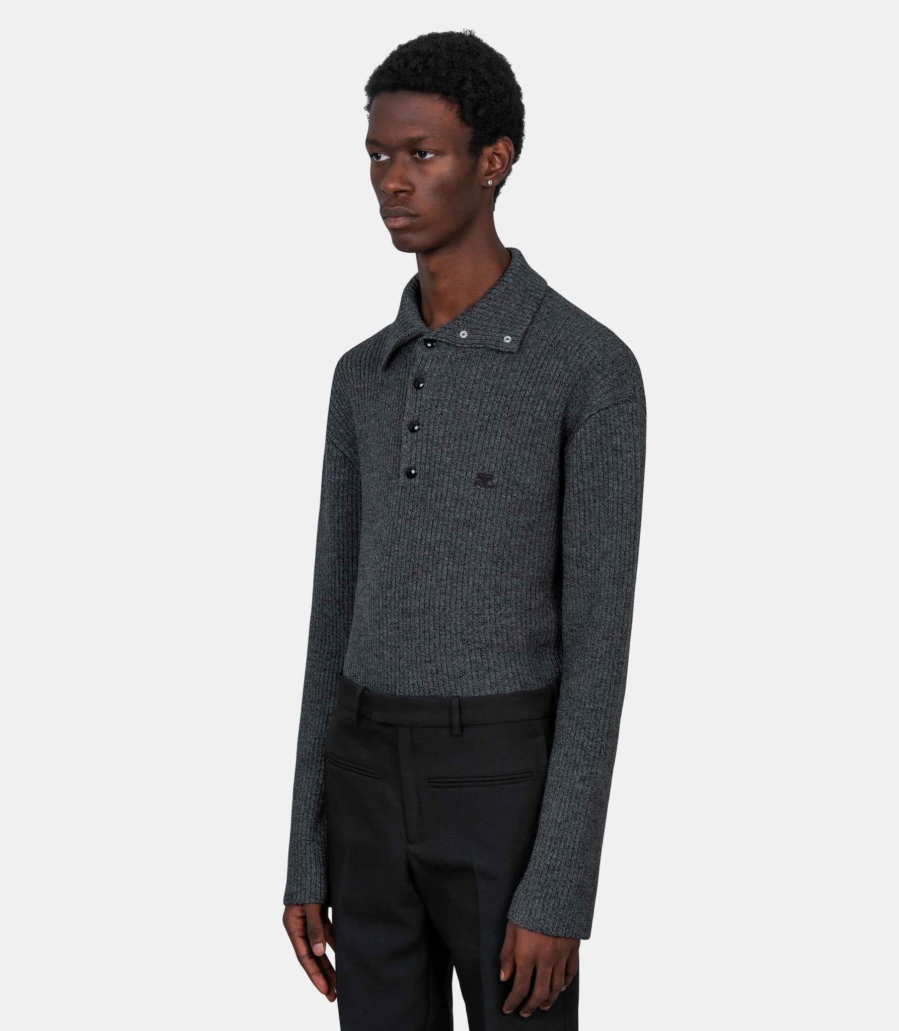 Polo côtelé - 325MPO050FI0036 - B073 - S - Courrèges