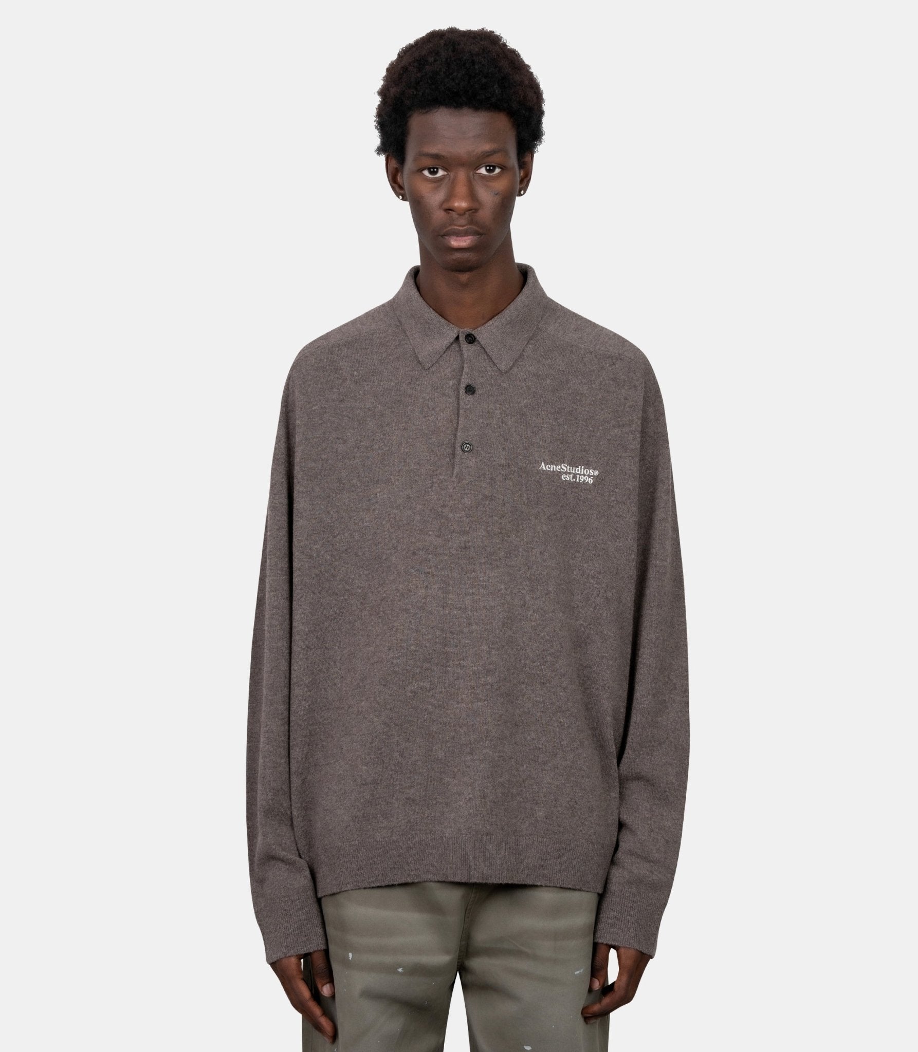 Polo en laine tricotée-B60388-AHS-S-Acne studios