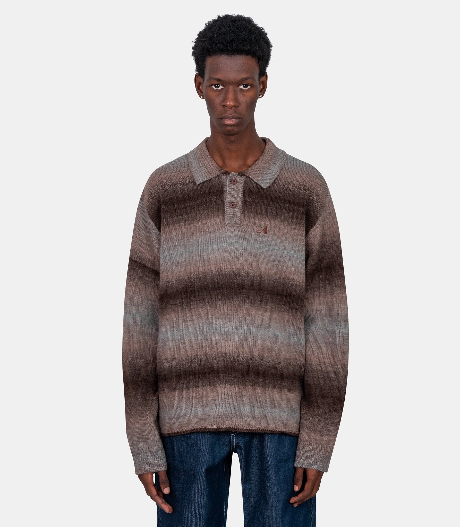 Polo en maille dégradé - AWK - FW25 - KN001 - S - Awake ny
