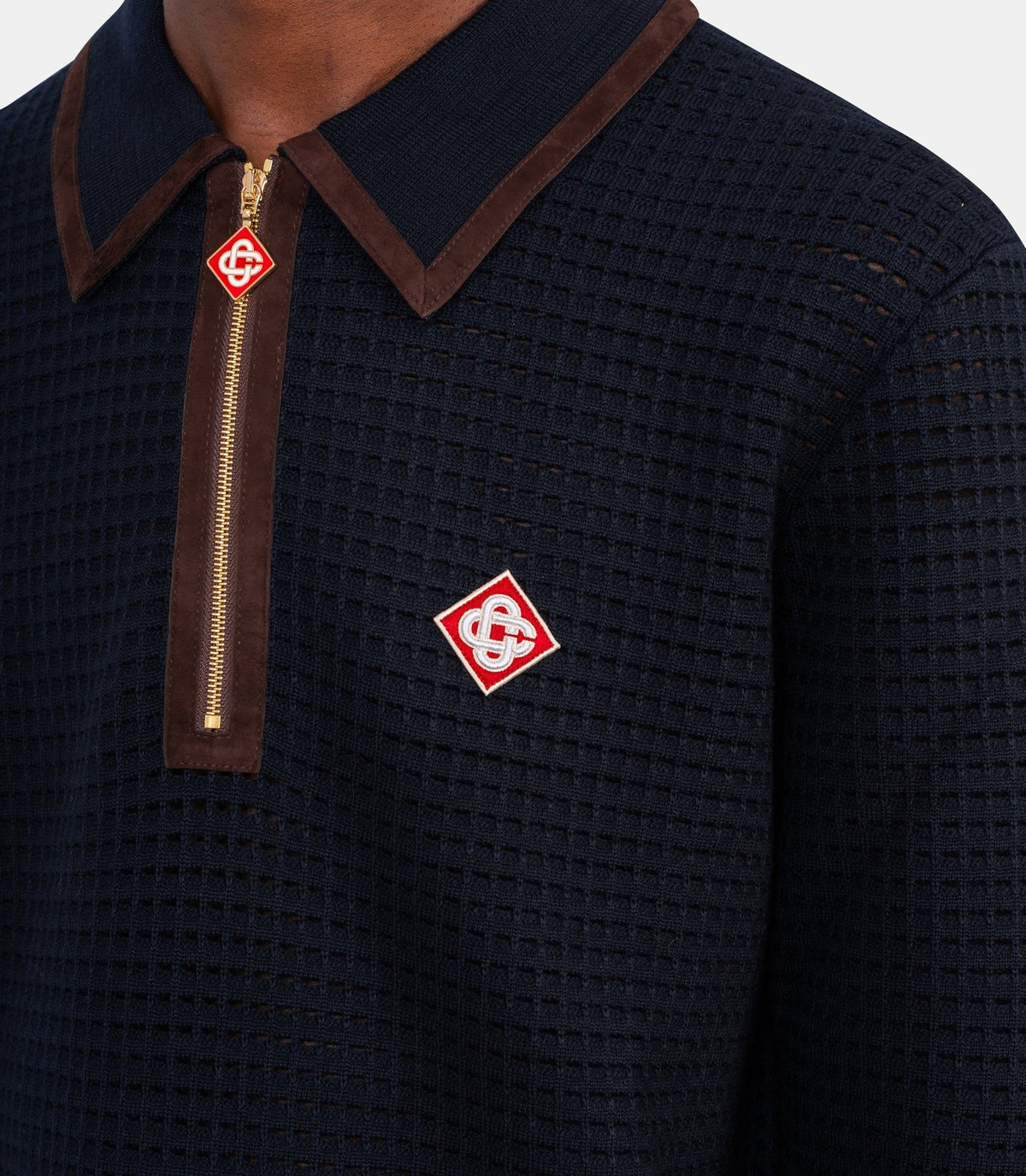 Polo manches longues gaufré-M-AW26-KW-1479-01-S-Casablanca