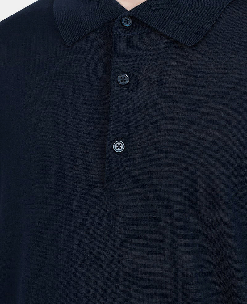 Polo merino3062 - NAVY - LSunflower