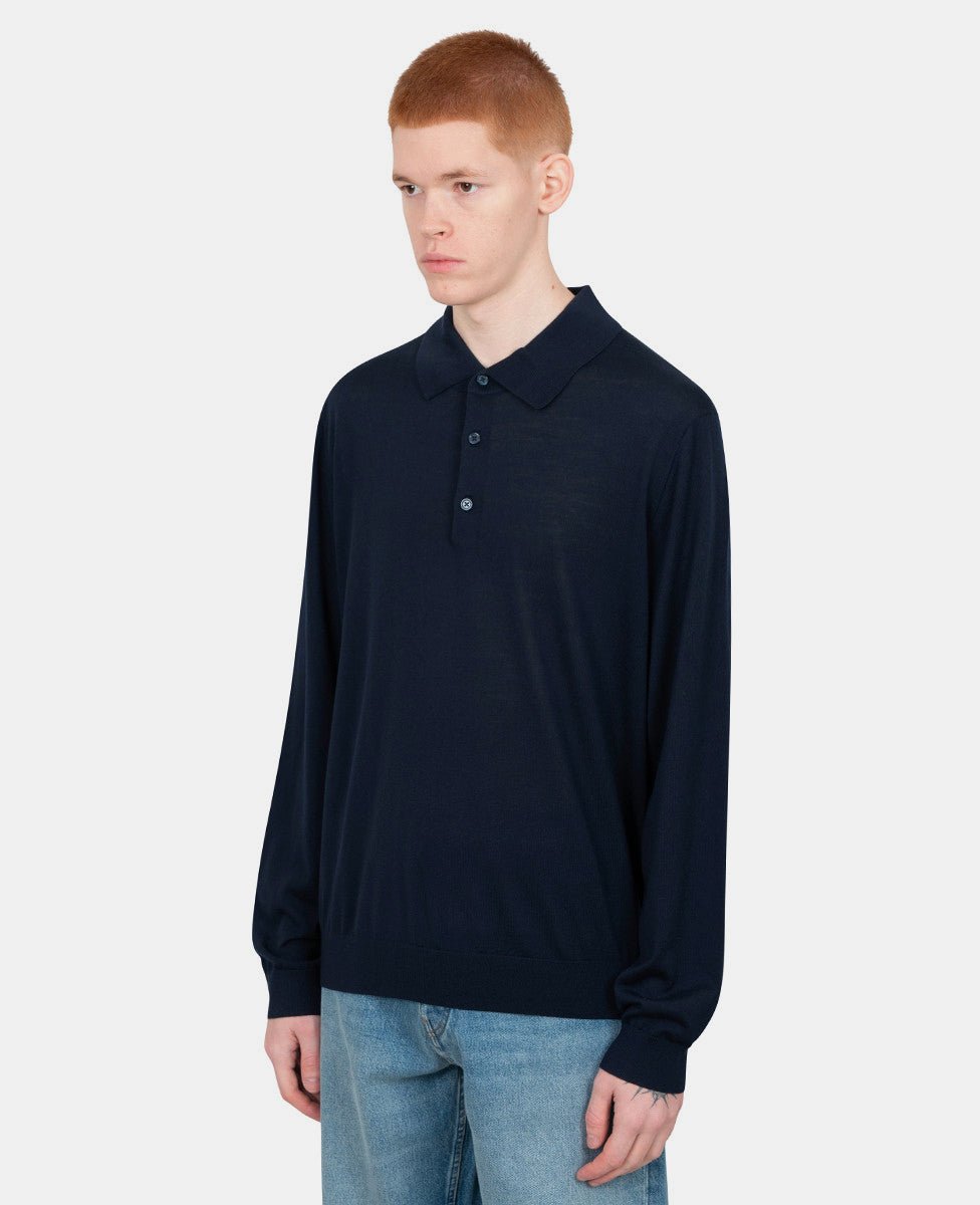 Polo merino3062 - NAVY - LSunflower