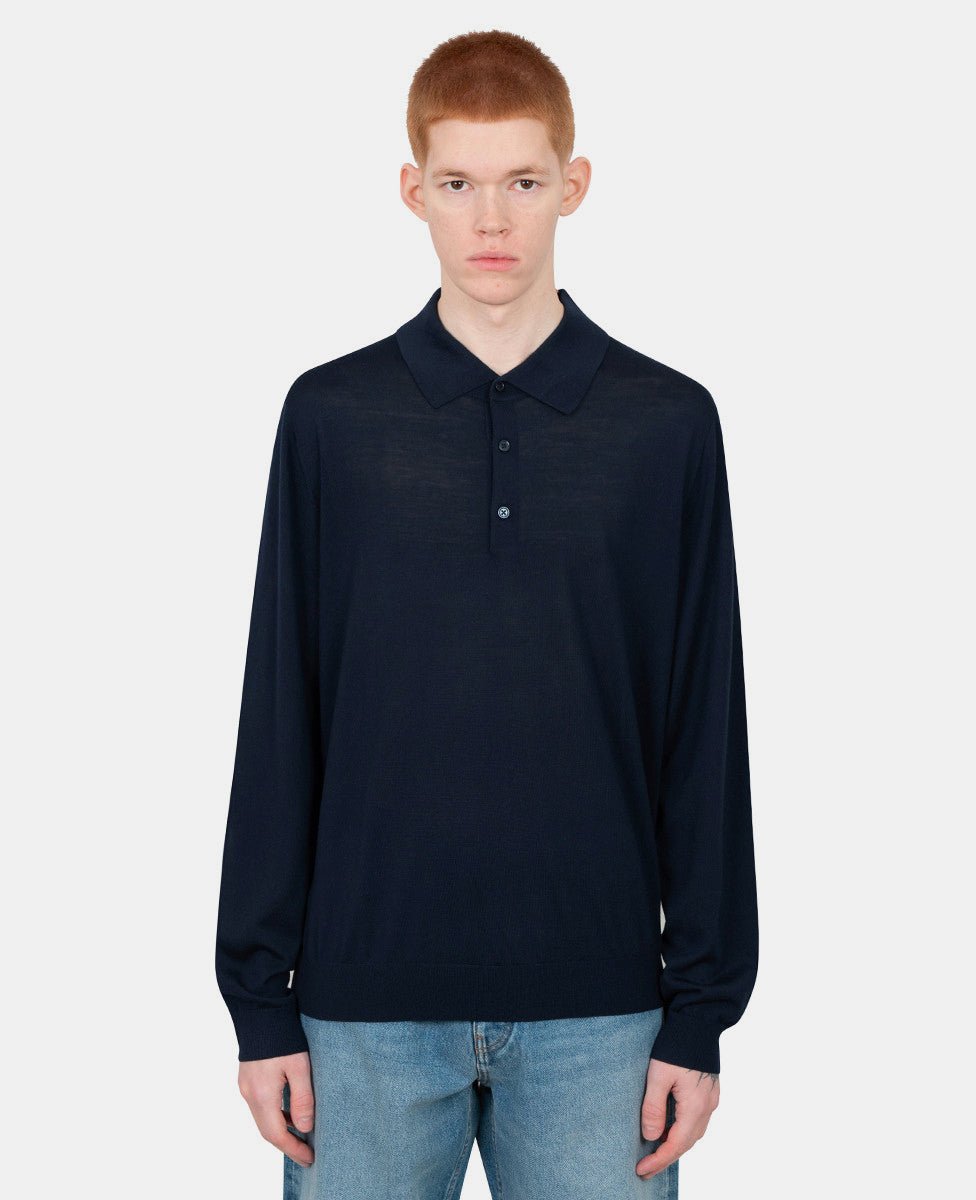 Polo merino3062 - NAVY - LSunflower
