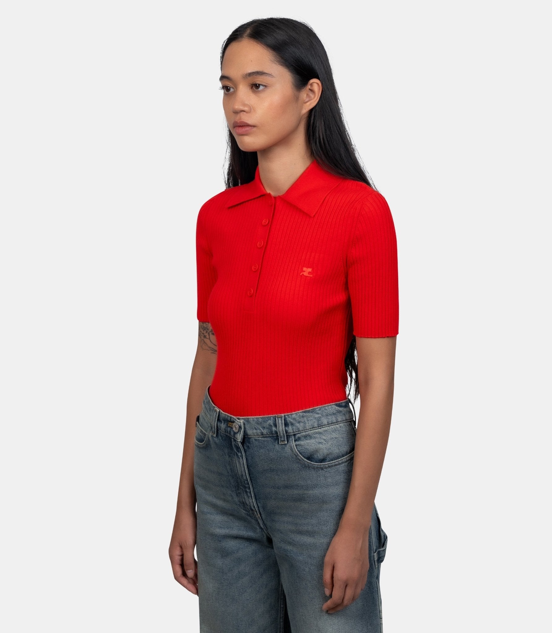 Polo signature - 125MP0029FI0001 - 4040 - XS - Courrèges