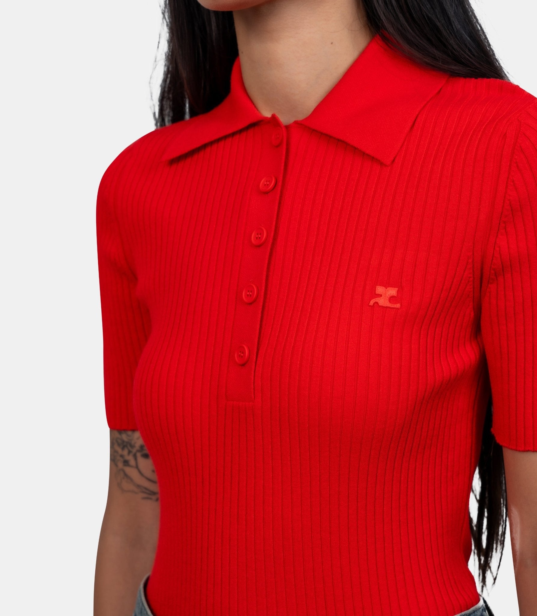 Polo signature - 125MP0029FI0001 - 4040 - XS - Courrèges