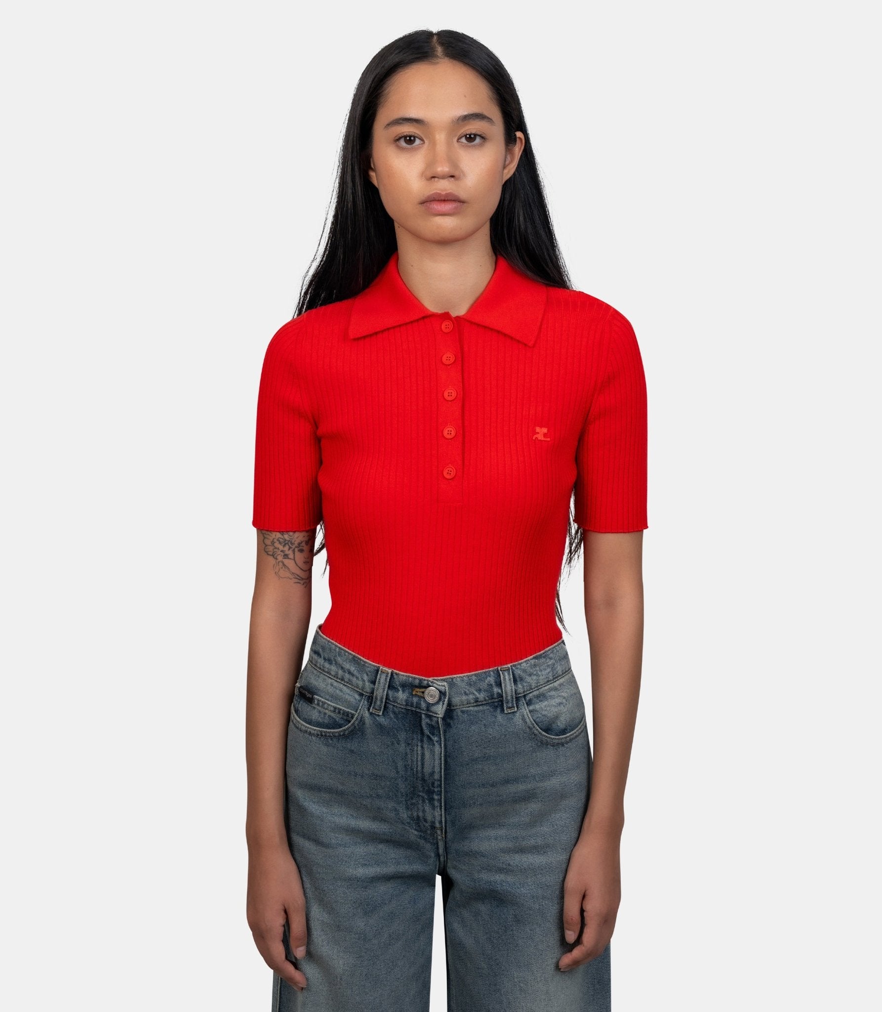 Polo signature - 125MP0029FI0001 - 4040 - XS - Courrèges