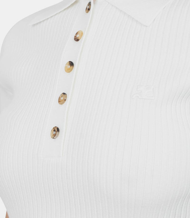Polo signature maille côteléeVESMPO029FI0001 - 0001 - XSCourrèges