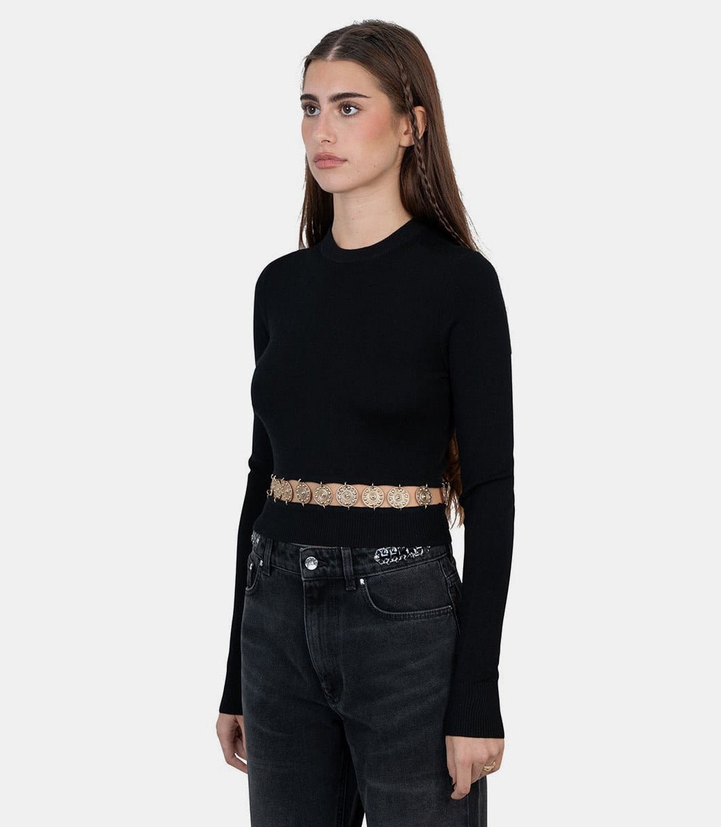Pull à ceinture pastilles sparkle - 24AMPU286ML0289 - P001 - FW24 - XS - Rabanne