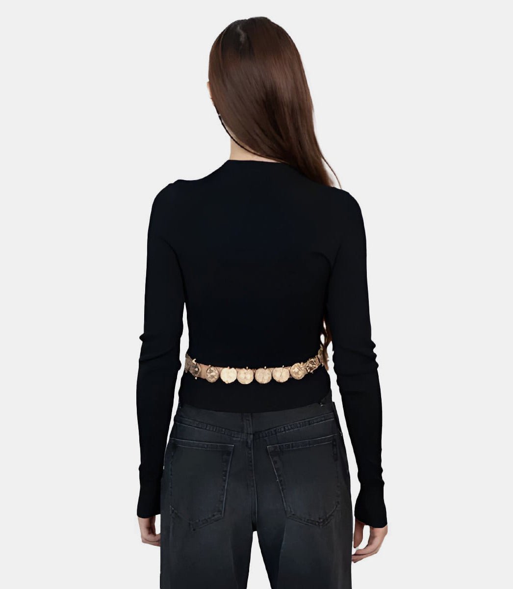 Pull à ceinture pastilles sparkle - 24AMPU286ML0289 - P001 - FW24 - XS - Rabanne
