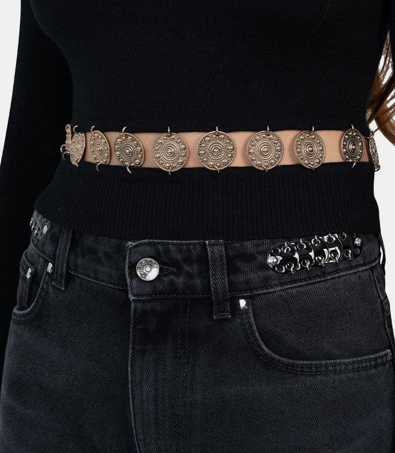 Pull à ceinture pastilles sparkle - 24AMPU286ML0289 - P001 - FW24 - XS - Rabanne