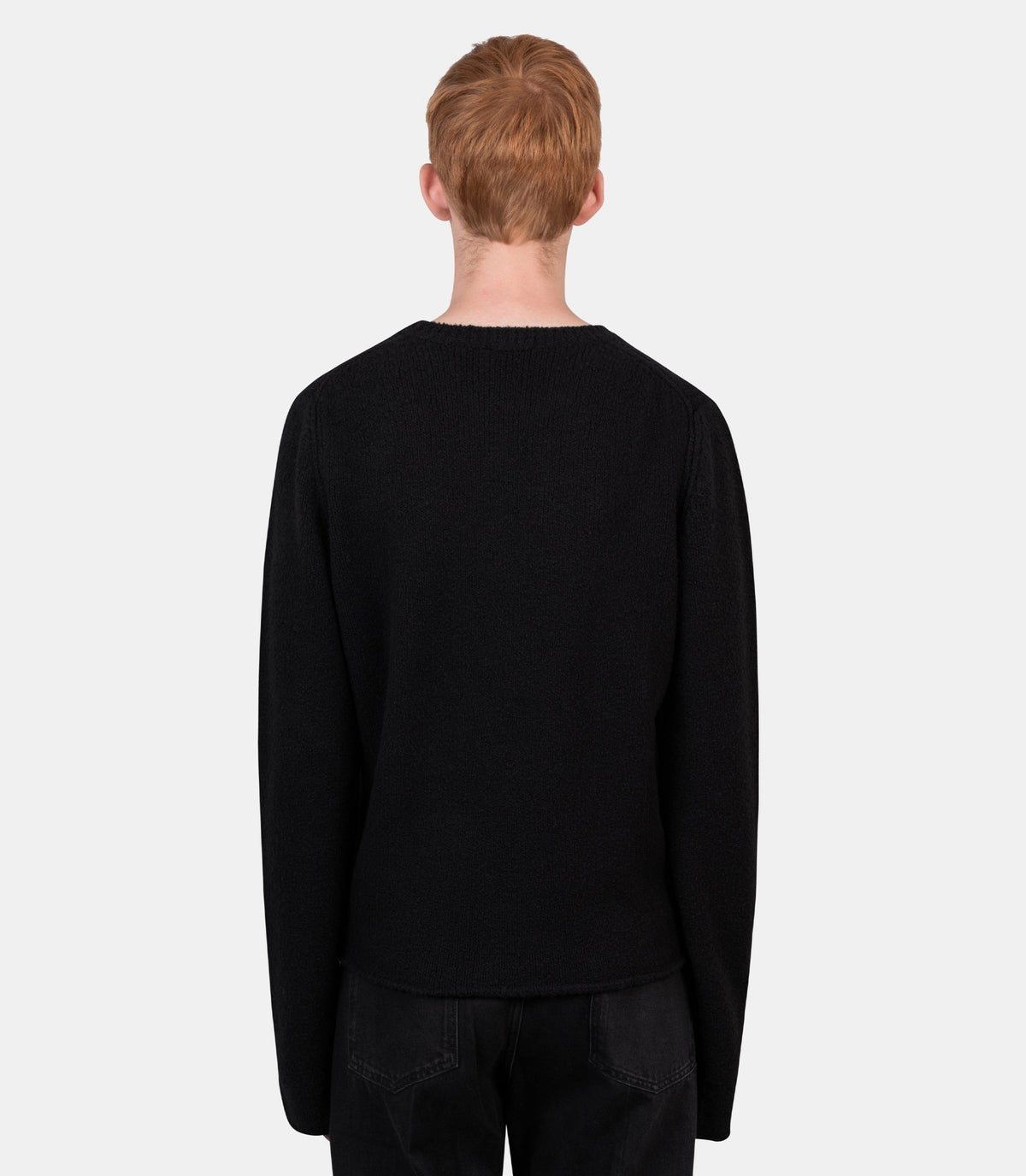 Pull à col rond bouclé-KNW84-WVB-BLACK-BOUCLE-M-Rier