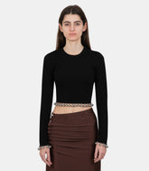 Pull à perles argentées24SMPU256ML0262 - P001 - SS24 - SRabanne