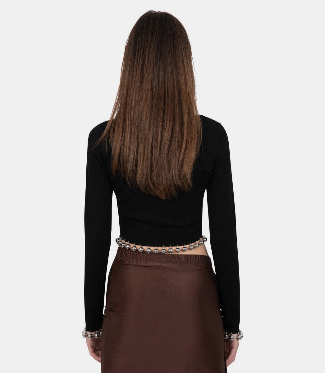Pull à perles argentées24SMPU256ML0262 - P001 - SS24 - SRabanne