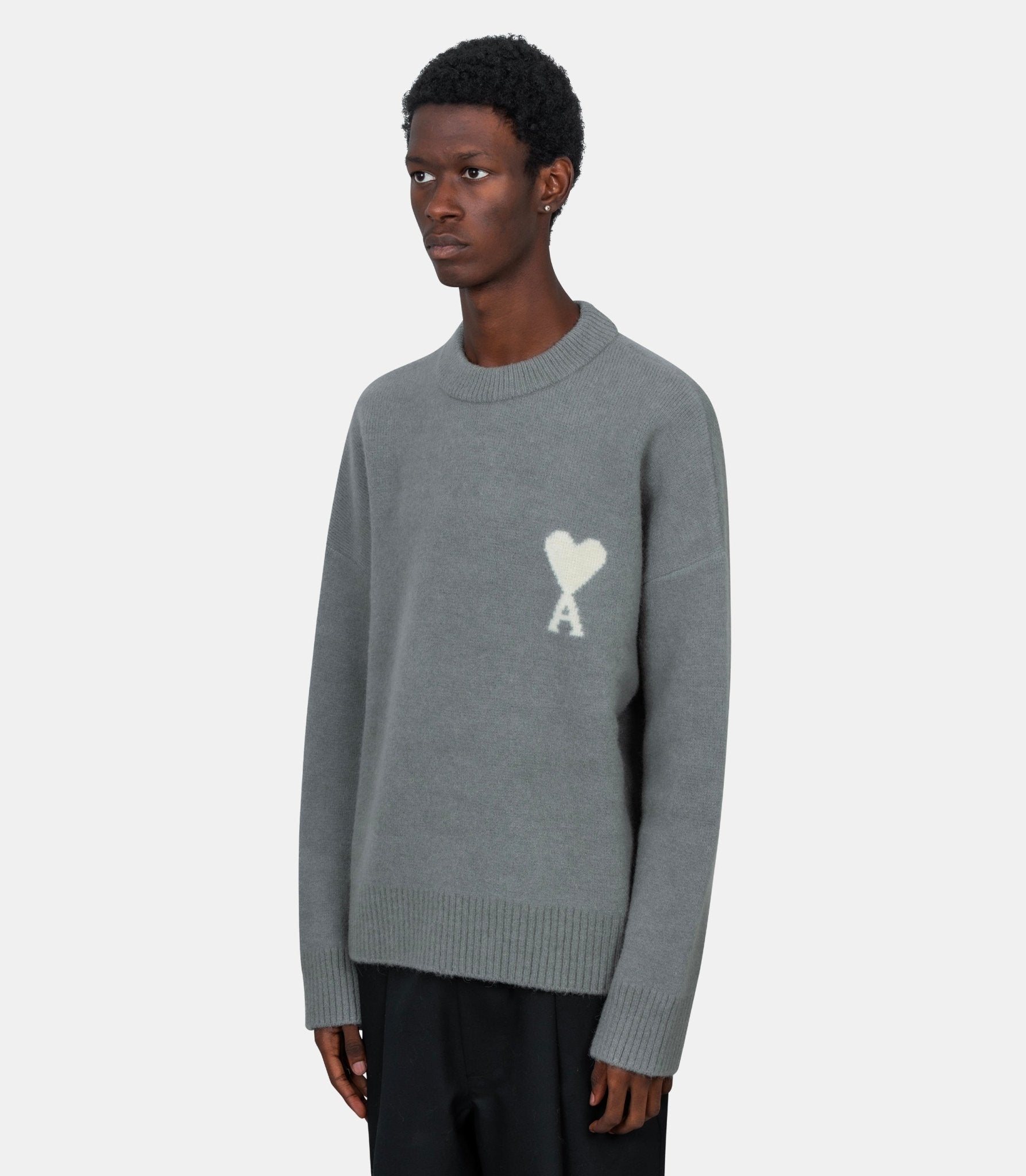 Pull col rond ami de coeur - UKS836.KN0135.058 - S - Ami paris