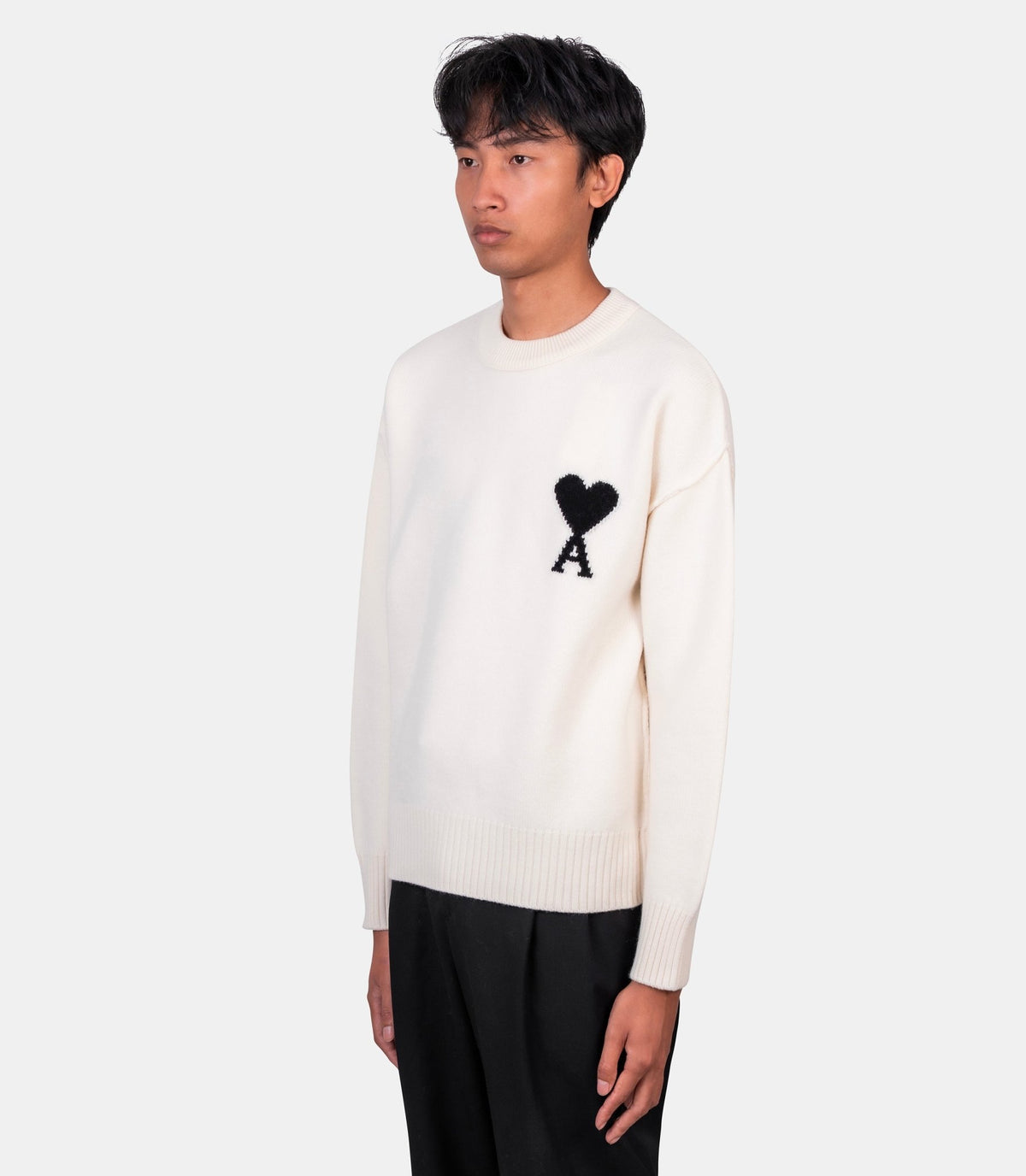 Pull col rond ami de cœur-UKS838.018.151-XS-Ami paris