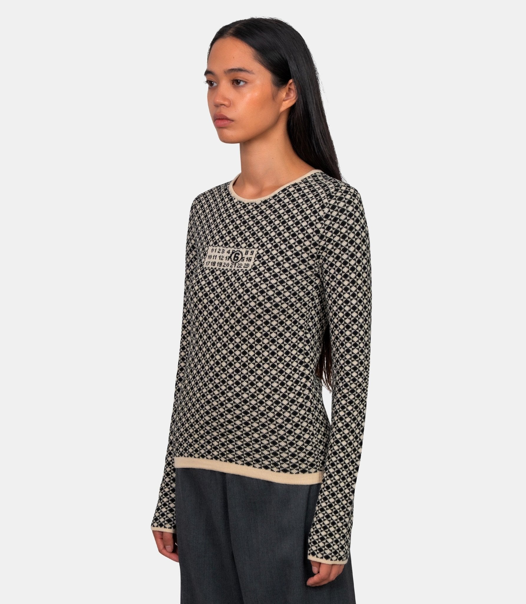 Pull col rond - S52HL0050 - M13137 - 001J - XS - Mm6 maison margiela