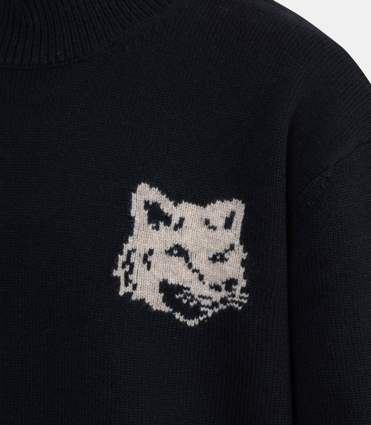 Pull col roulé fox head-NM00807KM0329-0630-S-Maison kitsuné
