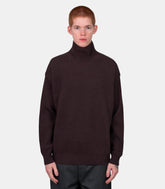 Pull col roulé super fine wool - A25AT03RK-topbrown-4 - Auralee