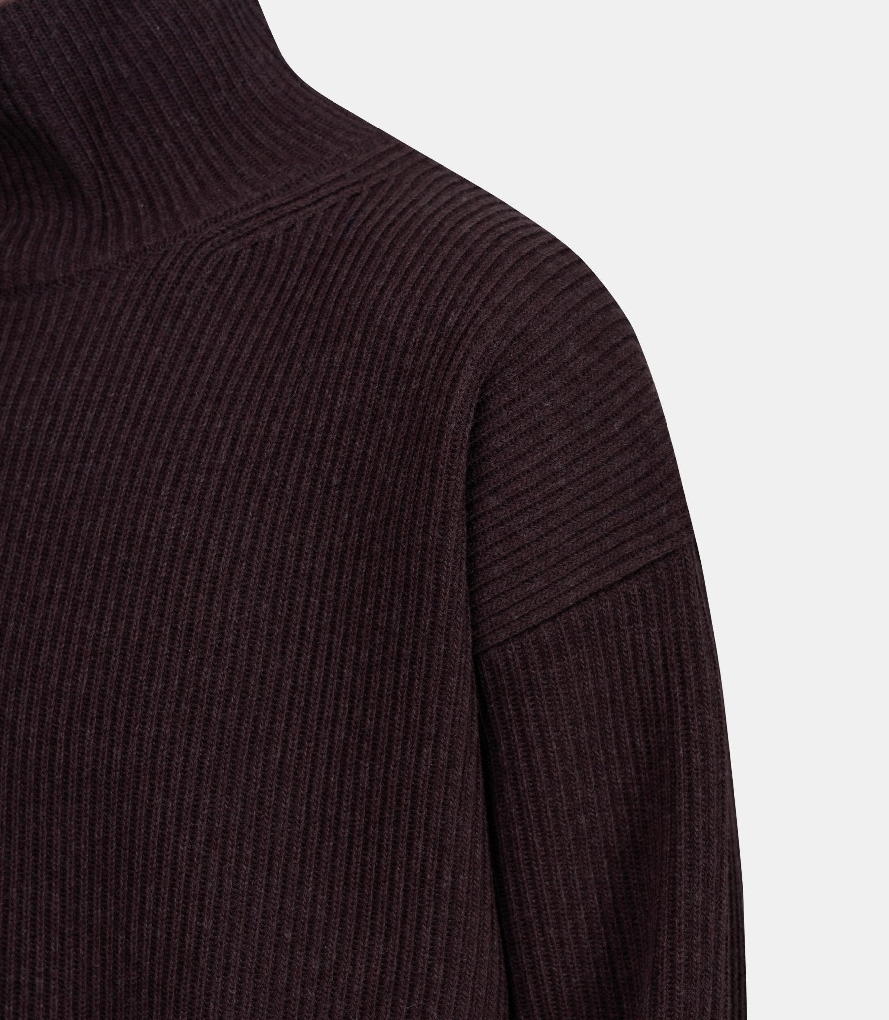 Pull col roulé super fine wool - A25AT03RK-topbrown-4 - Auralee