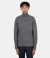 Pull half zip-A26AP01HS-TOPCHARCOAL-3-Auralee
