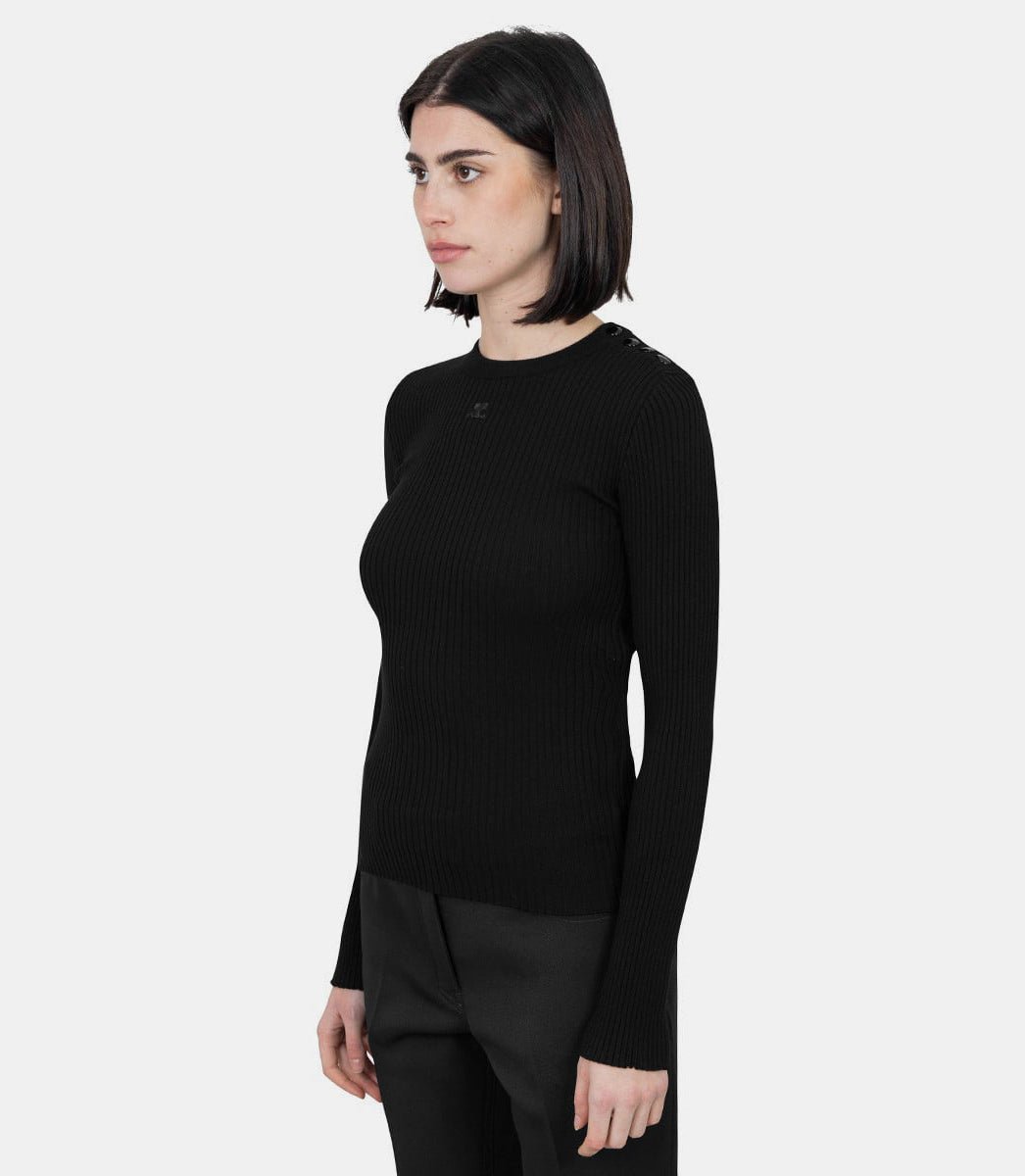 Pull pression aux épaules maille côteléeVESMPU187FI0001 - 9999 - XSCourrèges