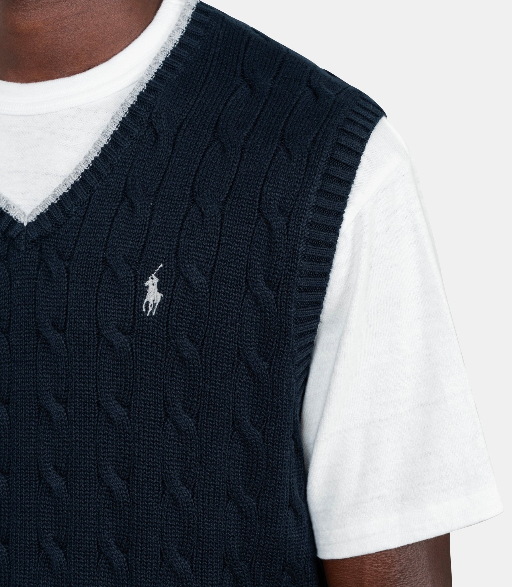 Pull sans manches en coton à mailles torsadées - 710970288001 - M - Polo ralph lauren
