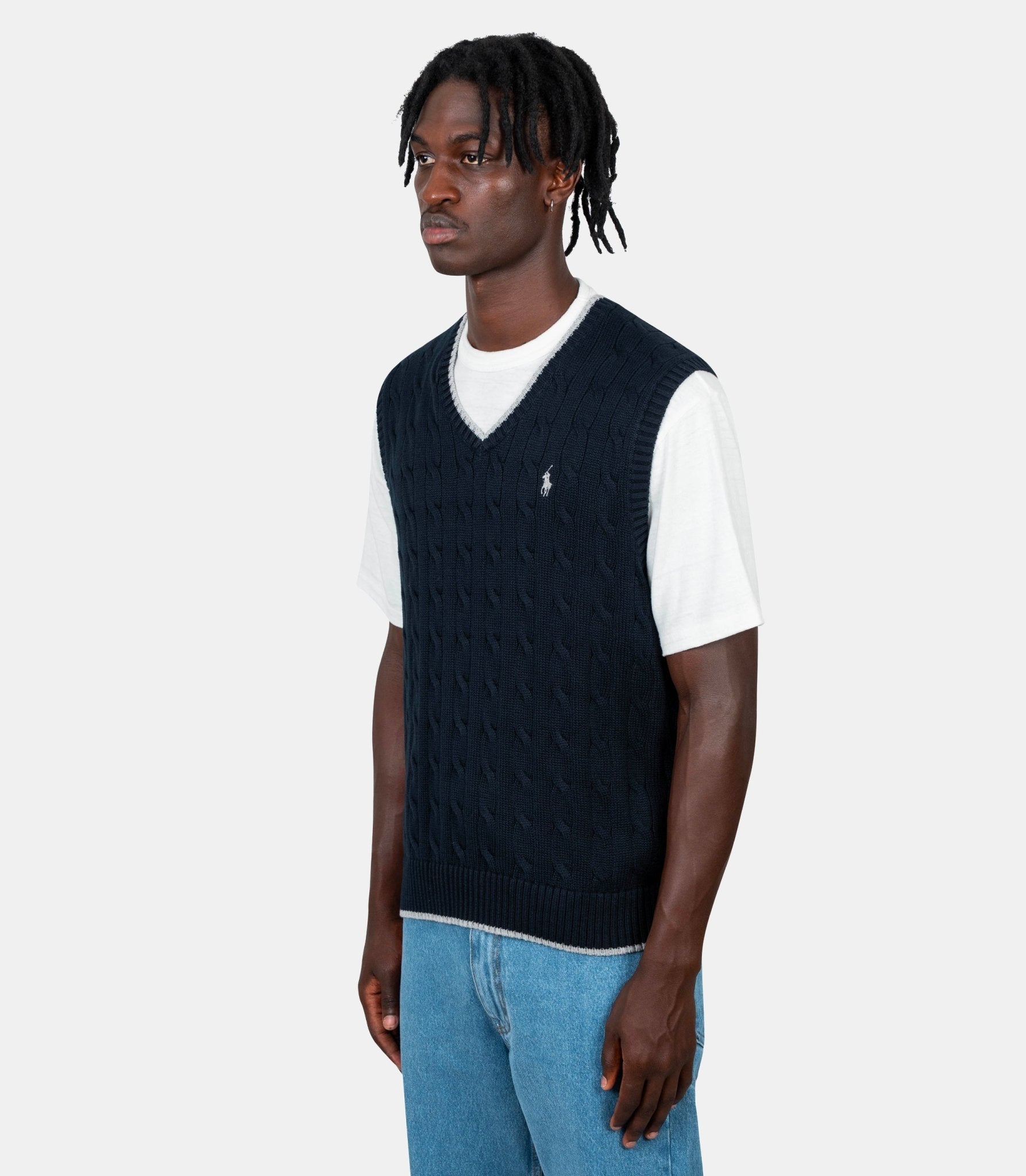 Pull sans manches en coton à mailles torsadées - 710970288001 - M - Polo ralph lauren