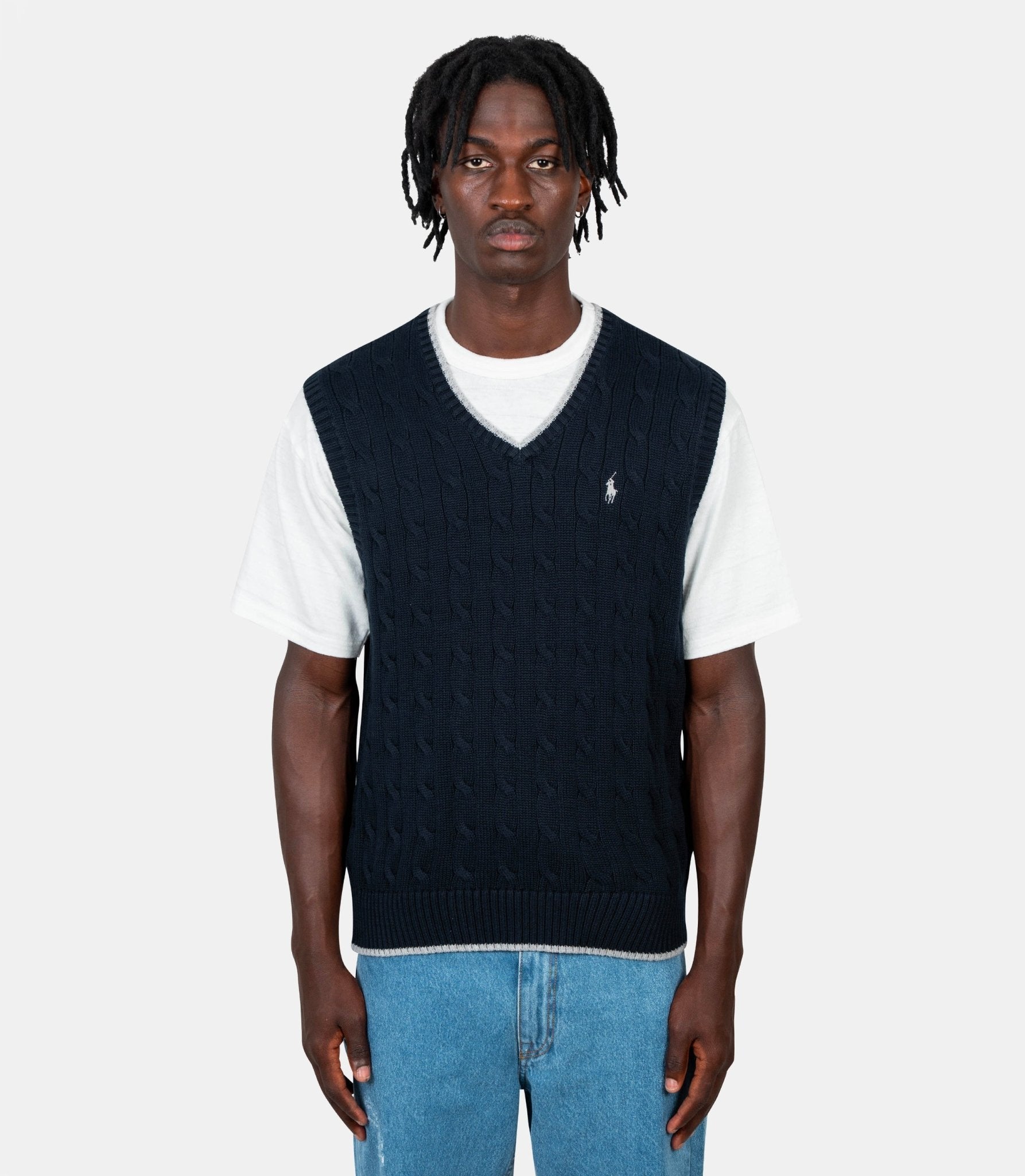 Pull sans manches en coton à mailles torsadées - 710970288001 - M - Polo ralph lauren