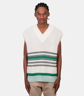 Pull sans manches piqué ajouré rayé - AH2520-OP-TKM-M - Lacoste